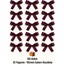 Mürdüm Nikah Şekeri, Hediye Süs, Balon Süs, Fiyonk Kurdele 10MM 50 Adet