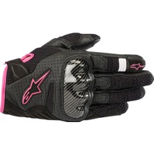 Alpinestars Stella SMX-1 Air V2 Korumalı Kadın Motosiklet Eldiveni Siyah  Fuşya