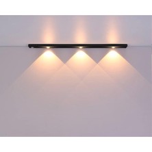 Hareket Sensörlü Ledli Gece Lambası, Parlaklık Ayarı Yapılabilir, 3000K-6000K, 3 Mod, Kablosuz, Merdiven Aydınlatması, USB Şarj Edilebilir Işık, LED Manyetik Lamba (Cata - Bella - Siyah 40 Cm)