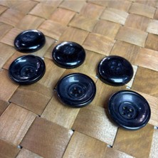 Siyah Oval Derin Düğme 10'lu 40 Boy (25,4mm)