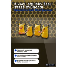 Midas Toptan Pikaçu Squishy Sesli Stres Oyuncağı Düdük Mekanizmalı Esnek Figür 12 Adet BX-316714 Midas