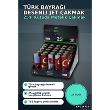 Midas Toptan Jet Alevli Rüzgar Çakmağı Türk Bayrağı Desenli Manyetolu Gaz Dolumlu 1 Adet BX-316732 Midas