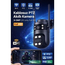 6mp Çift Lens Akıllı Güvenlik Kamerası, Wifi, Gece Görüşlü, Hareket Takibi, Karşılıklı Ses Iletimi, Gri