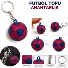 3D Anahtarlık Futbol Topu 3 cm Kırmızı Mavi Qtop 0903