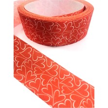 Paketleme Kurdelesi Sevgililer Günü Kalp Desenli Grogren Kurdele 1 Metre En 4 cm – Kurdele – Kurdele