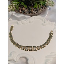 Xuping Jewelry 14K Altın Kaplama Zirkon Taşlı Çiçek Motifli Kadın Bileklik 19-21 cm