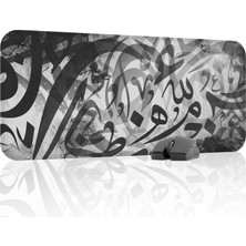 Kaligrafi Dikişli Kenar Oyuncu Gaming Mouse Pad Kauçuk Kaymaz Taban Mousepad (Siyah, 70X30 Xl)