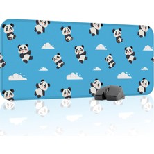 Panda Oyuncu Gaming Mouse Pad Kauçuk Kaymaz Taban Mousepad (V1, 70X30 Xl)