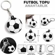 3D Anahtarlık Futbol Topu 3 cm Siyah Beyaz Qtop Q-0910
