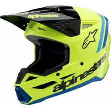 Alpinestars Sm3 Youth Radium Off-Road Çocuk Genç Motosiklet Kaskı Sarı  Siyah  Mavi