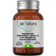 Magnezyum (Bisglisinat+Sitrat) ve P5P (Vitamin B6) 60 Kapsül