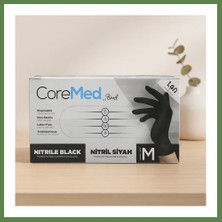 Bezos Nitril Muayene Eldiveni Siyah M Pudrasız 100'LÜ HB006