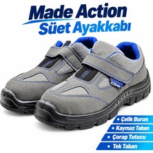 Ege Arge Toptan Made Action Süet Ayakkabı Çelik Burunlu Kaymaz Tabanlı No:42