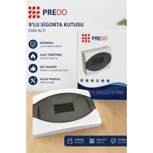 Predo Sigorta Kutusu 9'lu Sıva Altı Füme Kapaklı Otomat Panosu