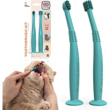 Yumuşak Kedi Diş Fırçası Seti - Köpekler Için Uygun - Gıda Sınıfı Silikon - Kedi Diş Bakımı, Kedi Diş Temizleme, Kedi Diş Fırçalama Seti (Tropikal Deniz Mavisi)