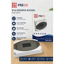Predo Sigorta Kutusu 9'lu Sıva Üstü Füme Kapaklı Otomat Panosu