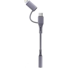 2'si 1 Arada Type-C ve Lightning To 3.5mm Aux Kulaklık Dönüştürücü Adaptör KABLOSU-AL5816