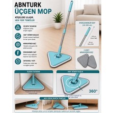 Boyutu Ayarlanabilen 100CM Çıkarılabilir Saplı Üçgen Mop Yedek Mikrofiber Bezli Cam Fayans Parke Tavan Yüzeyler Için Paspas