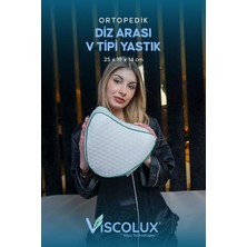 Diz Arası Ortopedik Yastık - V Model Diz Arası Yastık Visco Yastık Mavi 25X25X15, Yeşil
