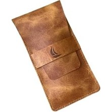 Isme Özel El Yapımı Hakiki Deri Kalemlik (Camel)