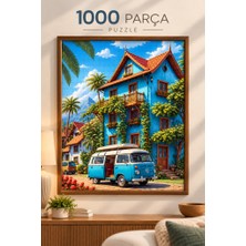Farbu Oyuncak 1000 Parça Mavi Karavan Puzzle 48 x 68 cm Yüksek Baskı Kaliteli Eğlenceli Puzzle