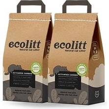 2'li Avantaj Paketi Ultra Koku Hapseden Kraft Pakette Topaklanan Kahverengi Bentonit Aktif Karbonlu Kedi Kumu 2x8 kg