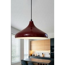 Nova Metal Sarkıt Avize, Bohem Tavan Lambası ve Salon Oturma Odası Aydınlatması - Bordo - 35 cm – Modern Dekoratif Avize, Tavan Aydınlatması
