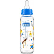 Barum Baby Doğal Akışlı Cam Biberon | Isıya Dayanıklı Sağlıklı Cam Gövde, Bpa Içermez Emzik | 125 ml ve 250 ml Seçenekleriyle (Mavi, 250 Ml)