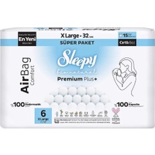 Sleepy Bio Natural Premium Plus Airbag Comfort Bebek Bezi 6 Beden 32 Adet