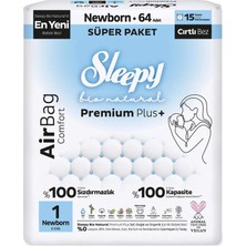 Sleepy Bio Natural Premium Plus Airbag Comfort Bebek Bezi 1 Beden 64 Adet