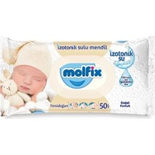 Molfix Yenidoğan Izotonik Sulu Doğal Pamuk Islak Havlu Mendil 50'li