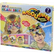 Amos Glass Deco Maskeli Cam Boyası Seti Hayvanlar 22 ml x 6 Renk + 40 ml Kontür + Aksesuarlar