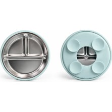 igygoods Silikon Vakum Tabanlı Paslanmaz Çelik Tabak Mint Green