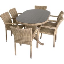 Sunsire 90X160 Rattan Bahçe Masa Takımı