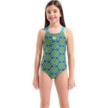 Arena Floral Swimsuit Swim Pro Back Kız Çocuk Yüzücü Mayo