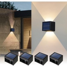 Güneş Enerjili Duvar Lambaları, Dış Mekan Güneş Enerjili LED Yukarı Aşağı Ayarlanabilir Işın Alacakaranlıktan Şafağa Kadar Dış Mekan Aydınlatması, Sundurma, Arka Bahçe, Veranda, Güverte, Bahçe