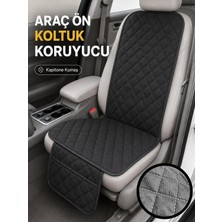 2 Adet Oto Ön Koltuk Minderi Koltuk Kılıfı Cepli Lastikli Su Geçirmez Yıkanabilir Kapitone Kumaş Terletmez Universal Çocuk Kedi Köpek Kir Önleyici Kaymaz Set