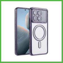 Bezos Poco X6 Pro Uyumlu Joke Simli Magneticsafe Kılıf - Derin Mor Arz