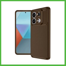 Bezos Redmi Note 13 Pro 4g Uyumlu Kılıf Auto Focus Karbon Kapak - Kahverengi Arz