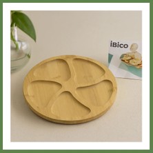Bezos Bambu 5 Bölmeli Yuvarlak Servis Tepsisi 20 x 1.4 cm HB006