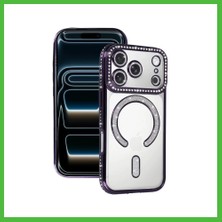 Bezos iPhone 17 Pro Max Uyumlu Joke Simli Magneticsafe Kılıf - Derin Mor Arz