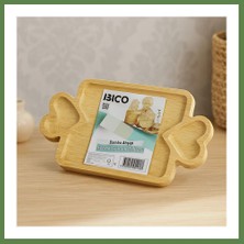Bezos Bambu Ahşap Servis Tepsisi 25X14 cm - 3 Bölmeli Sunum Tahtası HB006