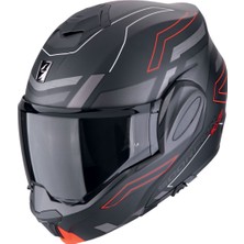 Scorpion Exo-Tech Evo Conquer Çene Açılabilir Motosiklet Kaskı Mat Siyah  Kırmızı