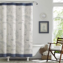 Tommy Bahama - Duş Perdesi, Tropikal Kumaş Duş Perdesi, Dayanıklı ve Orta Ağırlıkta Banyo Dekoru (Karayip Denizi Mavisi, 72" x 72"), USHS6A1044824