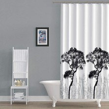 Zethome Tropik Banyo Duş Perdesi 3391 Çift Kanat 2X120X200
