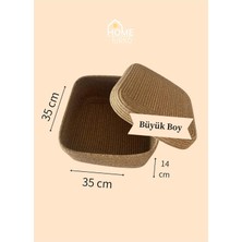 Home Turko Jüt Örme Kapaklı Sepet Büyükboy, Jütekare-Büyük