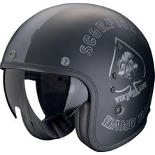Scorpion Belfast Evo Spade Açık Motosiklet Kaskı Mat Siyah  Gümüş