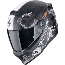 Scorpion Covert Fx Skullz Kapalı Motosiklet Kaskı Mat Siyah  Gri  Altın