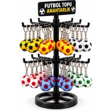 Anahtarlık Futbol Topu 3 cm 60 Lı Paket Stand Hediyeli Qtop Q-1580