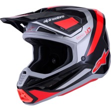 Alpinestars S-M7 Rise Off-Road Kaskı Kırmızı  Gümüş